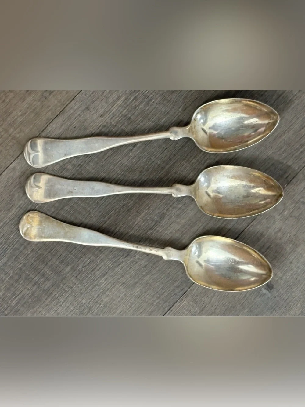 Antique Rare HTF 1845-1846 Rogers Brothers Fiddleback Spoon Set Of 3